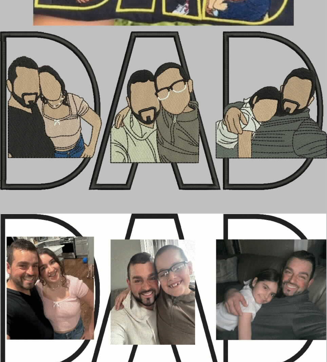 Dad Custom Embroidered Photo Hoodie