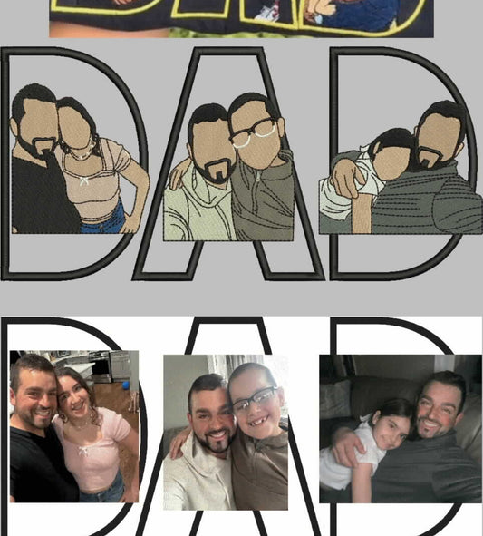 Dad Custom Embroidered Photo Hoodie